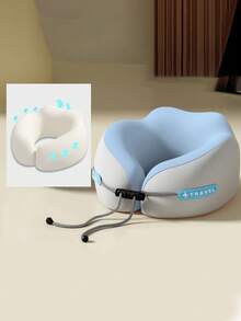 1/2 piezas Almohada de cuello en forma de U de espuma de memoria, múltiples opciones, almohada portátil para siestas de viaje, almohada de cuello de rebote lento, esencial para siestas en la oficina, almohada de soporte de cuello para viajes en avión, desmontable y lavable a máquina, con bolsa de almacenamiento, soporte de cuello, almohada de viaje con soporte de rebote lento - Multicolor - Ver 28