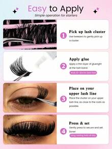 MAANGE 140 Clusters 160P Fluffy False Eyelashes, 8-16mm, Large Capacity, Anime-Style Lightweight Cluster False Eyelashes, Mixed Length, Cluster Eyelash Extensions, Thick And Voluminous Single False Eyelashes, Suitable For Home Use, Creating Thick, Fluffy And Natural Makeup, DIY Home Makeup, Large Capacity Single Eyelash Book, False Eyelashes, Eyelash Clusters, Eyelashes, Fluffy Eyelashes - Black - View 9