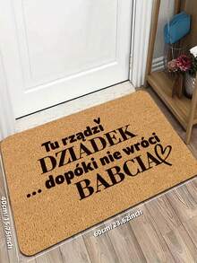 1 pezzo, Zerbino marrone con testo divertente in lingua polacca "La parola del nonno è legge finché la nonna non torna a casa", in poliestere durevole, facile da pulire, perfetto per decorazione interna/esterna, tappeto stile fattoria, regalo decorativo originale per nonna e nonno, decorazione per l'ingresso | Zerbino di benvenuto | Regalo di compleanno per i genitori, regalo per la festa della mamma! Adatto per tutte le stagioni, tappeto decorativo per le vacanze! - Multicolore - Visualizzare 3