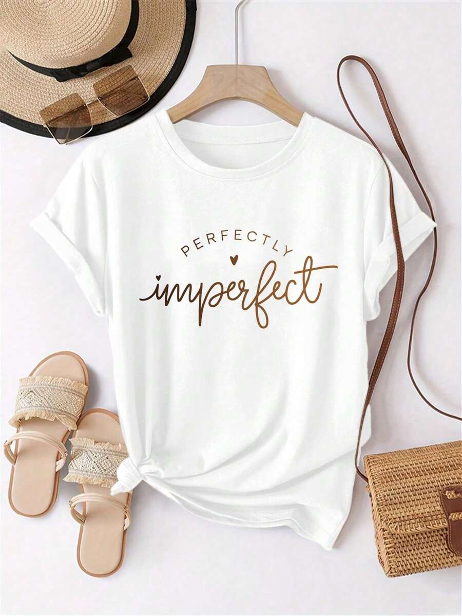 NostaNoir PERFECTLY Imperfect  Summer Casual Women's T-Shirt - White 2 - View 1