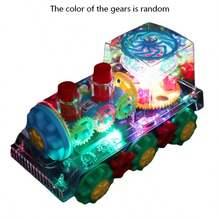 1 pieza Tren eléctrico omnidireccional transparente para niños unisex, luces de colores, música, simulación de engranajes - Color de accesorio aleatorio, niños y niñas, regalo de cumpleaños, Navidad - Ver 10