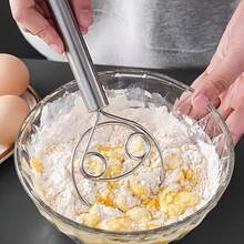 1/2pcs Stainless Steel Handheld Dough Mixer With Ergonomic Handle - Dough Scraper, Dual-Hole Quick Mixing Tool, Suitable For Cooking, Mixing And Beating Eggs, Kitchen Gadgets And Baking Tools, Suitable For Restaurants, Food Trucks - Multicolor - View 13