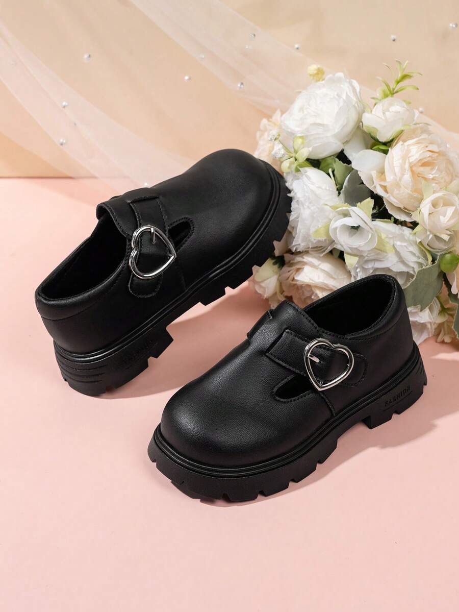 New Style Girls' Black Leather Shoes, Versatile Shoes, Spring/Autumn Children's Shoes - Black - View 1