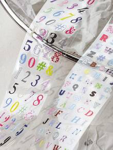 1 Roll English Number Washi Tape, DIY Decorative Collage Tape For Planner, Scrapbook, Magazine, Photo Album, Diary, Sticker Art - Bulk Font Elements - View 8