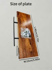 1件壁掛式層架 寬板 天然木材 實木懸浮置物架 廚房客廳展示裝飾架 - 彩色 - 查看 10