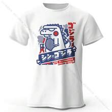 100% Cotton Harajuku Kawaii Animal Print T-Shirt, Lightweight Short-Sleeved Crew Neck T-Shirt, Unisex Casual Wear - 白色 - 查看 1