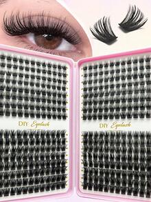 Buku Bulu Mata Kapasitas Besar 384 Kluster untuk Ekstensi DIY, Ciptakan Efek Riasan Alami dengan Volume Mengembang, Cocok untuk Pemakaian Sehari-hari, Kencan, Pesta, Panggung, Perlengkapan Penting untuk Pemula - D - View 5