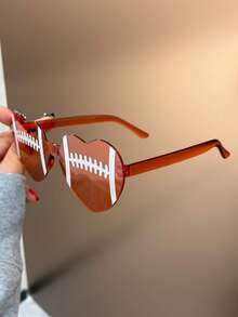 1 Pair Fun Ball-Shaped Heart-Shaped Fashion Glasses, Unisex, World Cup Football Basketball Baseball Rugby Baseball Fun Decorative Selfie Prop Fan Cheering Atmosphere Accessory - Multicolor - View 5