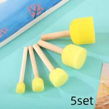 30pcs/25pcs/15pcs/5pcs Yellow Sponge Brushes, Suitable For Graffiti, Painting And Art Projects - Round Mushroom Head - Painting Sponge - View 7