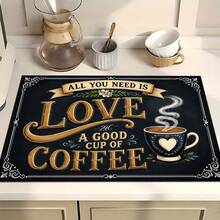 1 buah, Dekorasi Rumah, Alas Pengeringan Piring Bermotif Kopi, Alas Penyerap Mesin Kopi, Alas Pengering Piring, Alas Pengeringan Wastafel, Alas Penyerap Gelas, Perlengkapan Dapur, Perlengkapan Kamar Mandi, Dekorasi Meja Dapur - MultiWarna - View 5
