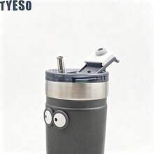 TYESO Yeso 不鏽鋼保溫馬克杯 磨砂保溫杯附吸管 防漏咖啡杯 適用冰飲與熱飲 真空保溫 附眼睛貼紙 - 彩色 - 查看 5