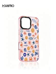Ocean Starfish Crab Seashell Lily Flower Orange Blue Eye Planet Pattern, Transparent Anti-Drop TPU Material Phone Protective Case, Camera Bump Protection Shell, Can Be Given As Holiday Gift To Partner And Friends, Compatible With Apple XS/XS Max/XR/11/12/13/14/15/16 Pro/Pro Max/14/15 Plus/17/16 Pro Max - Multicolor - View 3