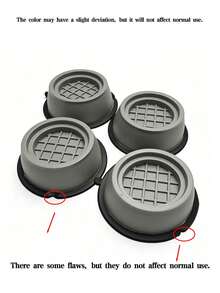 4pcs Rubber Anti-Vibration Pads, Non-Slip Quiet Shock Absorbing Pads, Noise Reduction Cushion Pads, Anti-Shake Floor Protection Pads, Universal Support Pads For Washing Machine, Dryer, Refrigerator, Furniture And Home Appliances - Multicolor - View 4