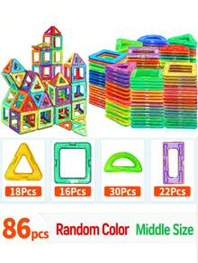 Magnetic Tiles Building Set, Creative 3D Stacking Toy, Suitable For Toddlers - Multicolor - View 15