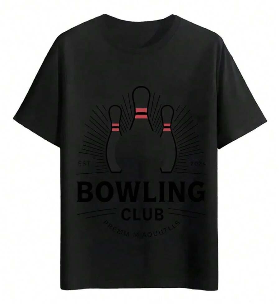 Playeras Club De Bolos Fundado En 2024 - Negro - Ver 1