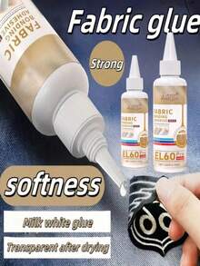 Lem Kain Kuat yang Dapat Dicuci, 30ml/50ml, Cocok untuk Menjahit, Kerajinan DIY, dan Perbaikan Pakaian, Lem Transparan, Tidak Perlu Menjahit, Mudah Diaplikasikan, Dengan Nozzle Presisi, Cocok untuk Kain Non-Woven Lembut, Penggunaan Sehari-hari di Rumah - beraneka warna - View 2