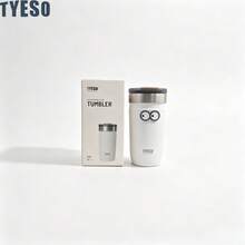 TYESO Yeso 不鏽鋼保溫馬克杯 磨砂保溫杯附吸管 防漏咖啡杯 適用冰飲與熱飲 真空保溫 附眼睛貼紙 - 彩色 - 查看 12