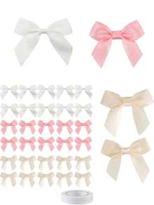 60/10/30pcs Colorful Satin Bow Stickers, Satin Bow Wedding Decoration, Gift Bow Decoration, Double-Sided Satin Bow Ribbon, Gift Decoration, Surprise Gift Decoration - Multiple Styles - View 7