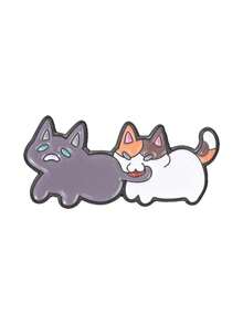 Cute Hugging Cat Enamel Pin - Candy Gray And Plaid Cat Brooch Pin - Cute Cartoon Animal Badge - Backpack, Clothing, Jewelry - Gift For Cat Lovers - Multicolor - View 14