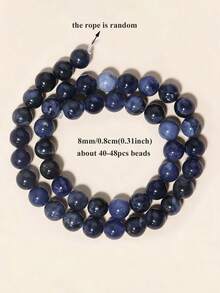 天然青金石圓珠，散珠珠飾手工DIY手鍊耳環配件，4/6/8/10mm - 彩色 - View 19