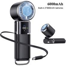 SULVGO 100-Speed Adjustable Airflow With Built-In Extension Cable For Device Charging, Ultra-Portable Foldable Neck Fan Ideal For Travel Gifts, Family Use, School Essentials - Standard Version 6000mAh - View 13