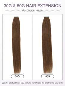20pcs Tape-In Hair Extensions, Real Human Hair, 14-22 Inches, Invisible Double-Sided Tape-In Hair Extensions, Straight Hair, Suitable For Party, Halloween Costumes - S4 - View 5