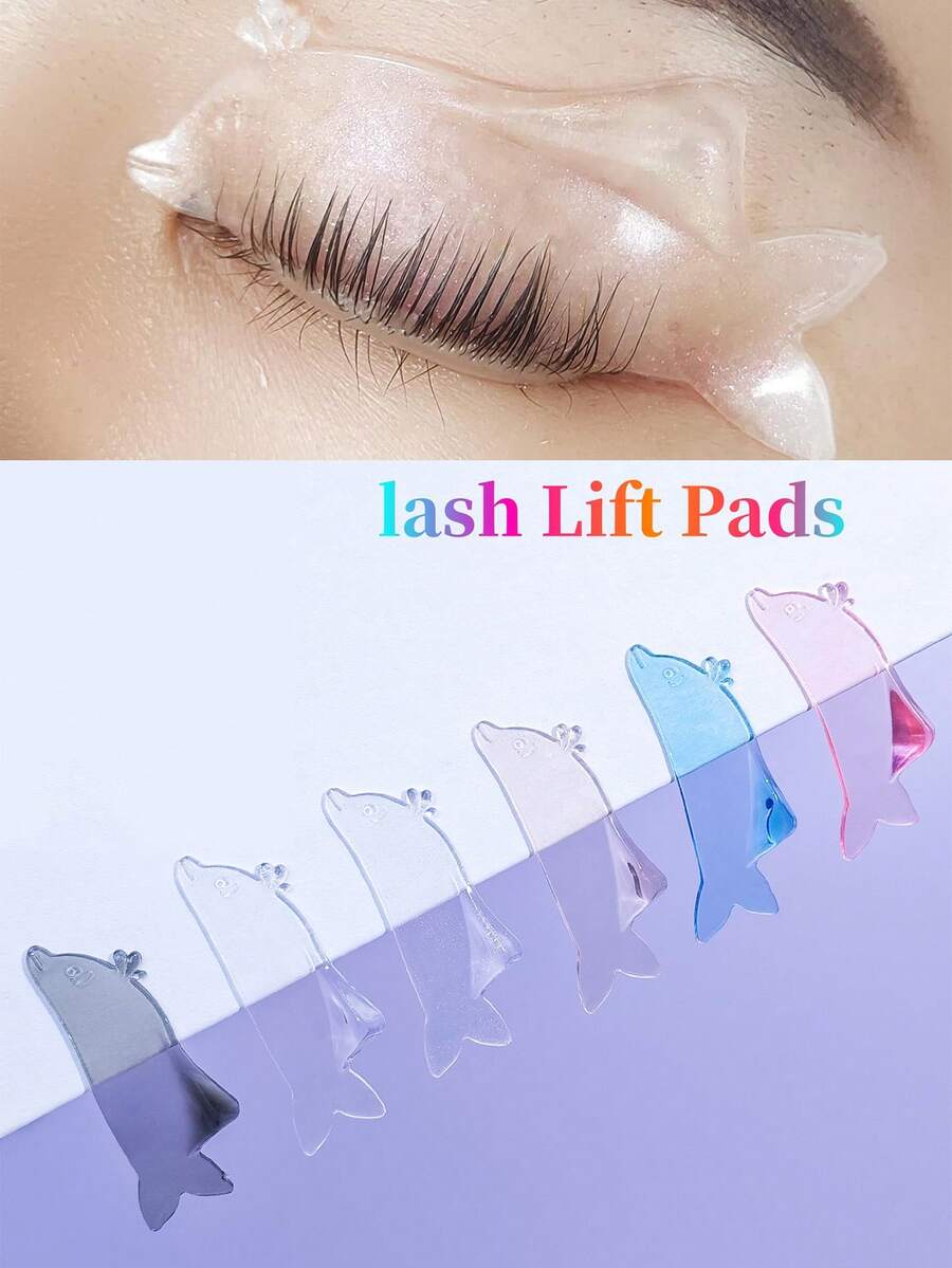 Permania 1 Pair Dolphin Shape Lashes Soften Pads Eyelashes Lift Pads,Use For Eyelash Tinting & Softening,Suitable For Salons And DIY,Can Be Cleaning