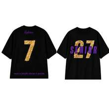 For Seniors, Personalized Name And Number, Oversized Urban Style In Black, Gold And Purple, Personalized Graduation Gift For Sports And Outdoor Use - 白色 - 查看 2