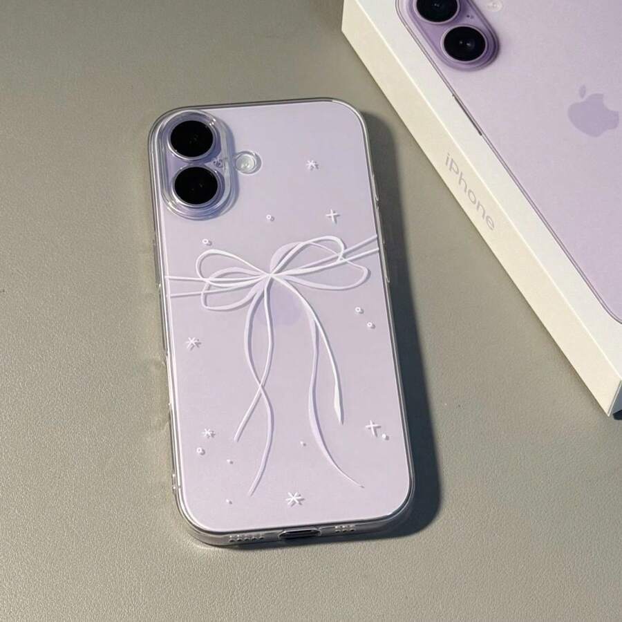Adecuado para funda de teléfono 17/17PROMAX, 16PRO/15 con lazo morado, 13 transparente, 11 con orificios finos, XS/XR. - Multicolor - Ver 1