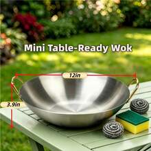 Stainless Steel Wok With Double Handles, Thickened Heavy Duty Frying Pan For Home Kitchen Farmhouse Restaurant Courtyard Outdoor Cooking – Large Capacity Nonstick Stir Fry Wok - Dual-handle Version - View 11