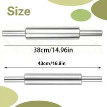 Heavy Duty Stainless Steel Rolling Pin - Non-Slip Grip, Round End Design For Baking, Suitable For Pastries, Cookies, Pasta - Commercial And Home Kitchen Use - Easy To Clean And Rust-Resistant - Great For Christmas, Halloween, Thanksgiving, Easter And Other Holidays - Ideal Gift For Home Baking Enthusiasts, Stylish Cylindrical Design, Durable Kitchen Tool, Pasta Rolling, Cookie Baking, Professional Grade Roller, Cylindrical Design, Rust-Resistant Material, Baking Roller, Pastry Rolling Pin, Baking Enthusiasts - Multicolor - View 11