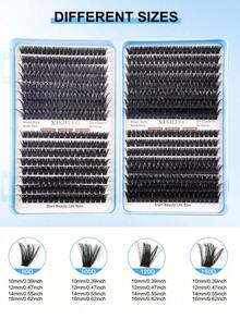 640/608pcs Eyelash Cluster Set DIY Eyelash Extension Kit Mixed 10-16mm Individual Eyelashes, Includes Eyelash Glue And Sealer, Eyelash Tweezers, Eyelash Brush, Fluffy Individual False Eyelashes Set, D-Curl Eyelash Clusters, DIY Eyelash Extension Kit, Waterproof Eyelash Glue, Eyelash Applicator, Dense False Eyelashes Set - Multicolor - View 5