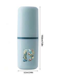 Cartoon Ocean Letter Series Toothbrush Holder Case Bathroom Accessories Outdoor Travel Toothbrush Toothpaste Storage Box Letter Series Printed Dust-Proof Storage Box Travel Essential Back To School Supplies Vacation Camping Essential Vacation Mini Summer, Back To School Season, School Opening Gift, Travel Essential, Travel Must-Have - Multicolor - View 11