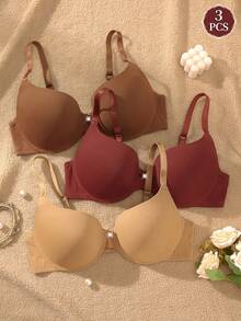 Sujetador Push Up para pecho pequeño, moldeador de senos laterales, ropa interior transpirable para mujer - Multicolor 5 - Ver 8