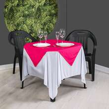 Set Of 20 White Tablecloths 1.5x1.5m + Colorful Table Runners - 玫紅色 - 查看 5