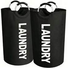 25.1 Gallon Large Collapsible Laundry Basket Set With Support Frame And Soft Grip Handle, Suitable For Bedroom, Dorm And Bathroom Storage - View 9