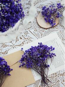 25/52/102/298 Pcs, Artificial White Mini Baby's Breath Gypsophila Ivory Flowers For Vase, Wedding, Home, Office, Party, Garden, Card Making, DIY Decoration - Deep Purple Baby's Breath - View 5