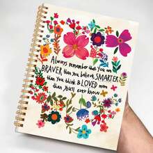 Literary And Fresh Floral Illustration A5 Notebook Golden Spiral Coil 50 Sheets 100 Pages Student Classroom Notes Office Memo Journal Diary Creative Stationery Notebook Diary - Suitable For Professionals School Supplies - Multicolor - View 4