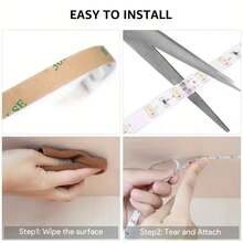 LQHZMYY Tira de luz LED de cocina alimentada por USB con interruptor de barrido manual, control de interruptor de gesto de onda simple, cinta adhesiva de doble cara incluida, perfecta para fondo de espejo, iluminación de TV y electrodomésticos, iluminación de cocina | Tira LED moderna | Luz de relleno para transmisión en vivo, luz de gabinete de cocina - Blanco - Ver 6
