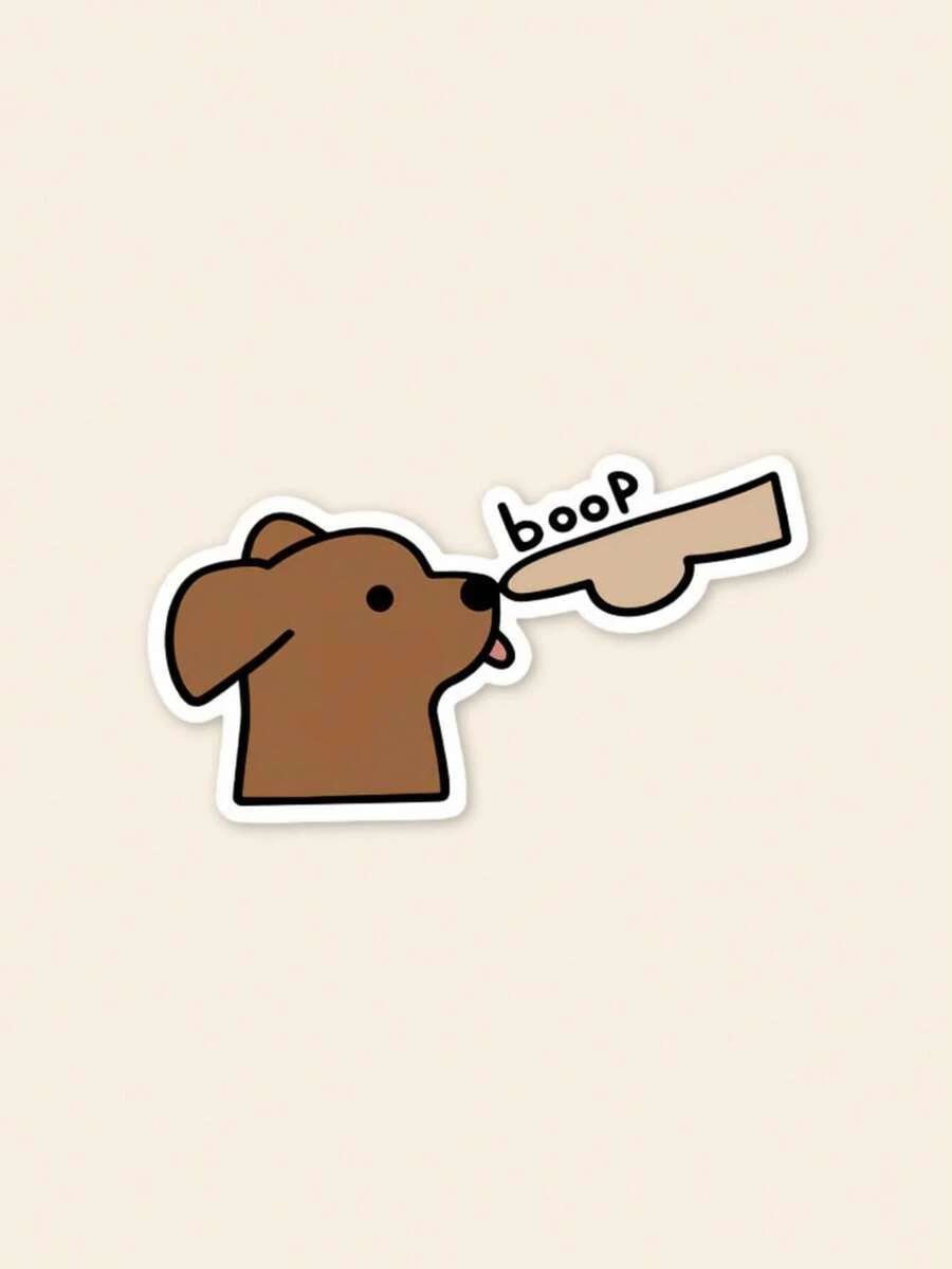 趣味「Boop」狗狗貼紙,極簡可愛小狗車用防撞貼紙乙烯基貼紙,適用於汽車與卡車,幽默防水寵物愛好者貼紙,適用於筆電、水壺與保溫杯 - 彩色 - 查看 1
