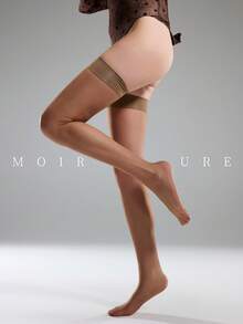 MOIRÉALLURE 1Pair Of Thigh-High Stockings Suitable For Daily Commute, Nightclub And Various Styling Needs - Brown - View 8