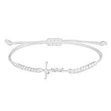 1/12/36pcs Wax Cord Braided Stainless Steel Cross Jesus Adjustable Bracelet Set, Suitable For Family, Friends, Couples As Gifts And Daily Wear - Jesus Woven Bracelet - View 2