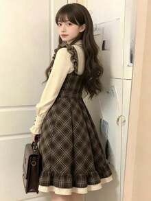 Women Midi Dresses - Coffee Brown - View 4