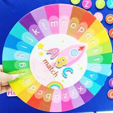 Quixorblex 1 Set Rainbow ABC Letter Matching Felt Pieces, Montessori Colorful Round Letter Cards, Teacher Teaching Aid Learning Supplies, Classroom Learning Home Practice Back To School - Multicolor - View 13