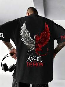 Camiseta de manga corta de cuello redondo con estampado de samurái cibernético y TOKYO, de corte holgado y estilo urbano para hombre |   Diseño exquisito |   Esencial de verano |   Fácil de - Gris - Ver 1