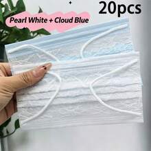 40/20/10pcs Lace Lightweight Breathable Disposable Face Masks, High Aesthetic, Suitable For Home, Office And Outdoor Use - Multicolor - View 6