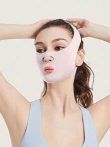 1pc Women's Facial Bandage Day & Night Face Mask, Suitable For Daily, Home Or Gym Wear - Baby Pink - View 3