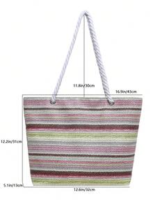 Large Capacity Handbag For Women, New Minimalist Commuter Shoulder Tote Bag - Multicolor - View 2