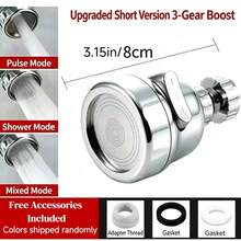 360° Rotating Pressurized Faucet Aerator Extension, ABS Plastic Material, Upgraded 3-Mode Faucet Extender, Pressurized Anti-Splash Water-Saving Aerator, Suitable For Kitchen Bathroom Shower Tap Water Filter, Universal Multi-Function - Upgraded Boost - 3 Modes - View 10