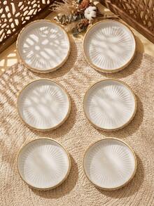 1pc/1set Glass Table Tray, Round Glass Candle Holder. The Tray Is Suitable For Dinner, Wedding And Party Table Decoration, They Can Also Be Used As Wedding And Valentine's Day Table Coasters, Home Decor For The Room. (Candles Not Included) - Multicolor - View 13